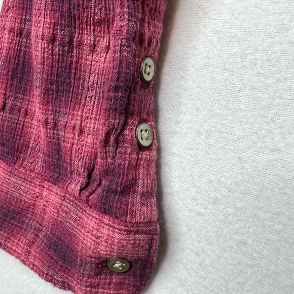 Eddie Bauer Womens Button Up Long Sleeve Spring Bright Plaid Shirt Size M - Picture 11 of 11